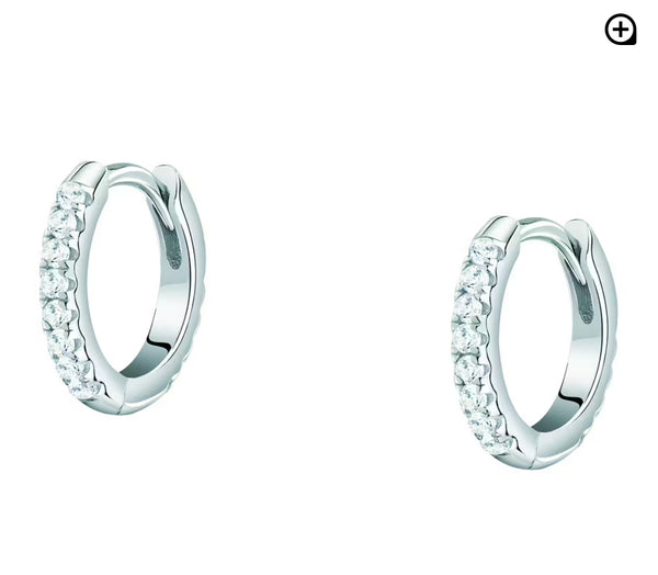 Orecchini cerchio diamantato - LA PETITE STORY SILVER