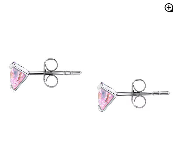ORECCHINI LA PETITE STORY SILVER DIAMOND HEART WHITE
