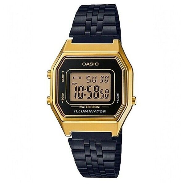 Orologio CASIO acciaio nero cassa oro unisex