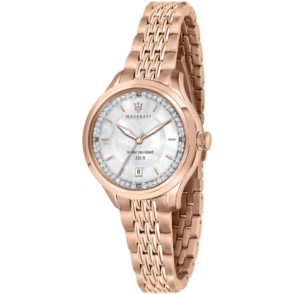 Maserati Orologio da donna, Collezione TRAGUARDO, in Acciaio, PVD Oro rosa, Cristalli - R8853112514