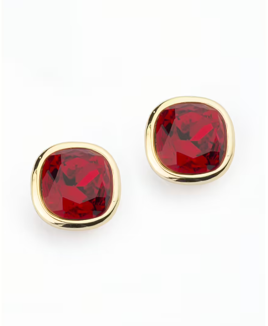 Orecchini Barbieri Bottone Rubino Gold