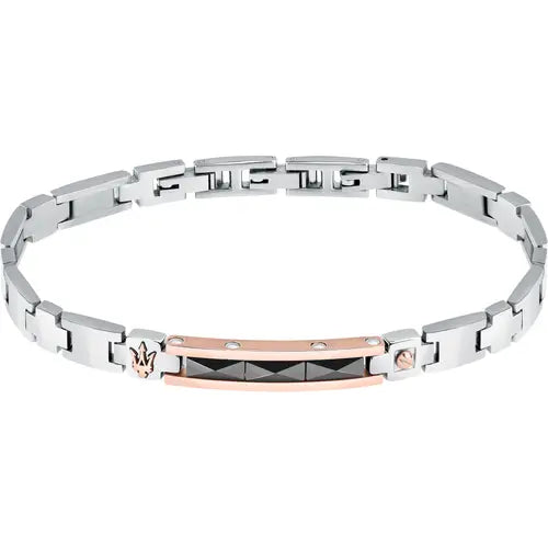 Bracciale Uomo in Acciaio e Ceramica