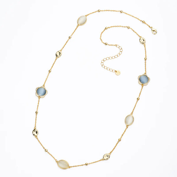 Collana Lunga Cat Eye Fiore