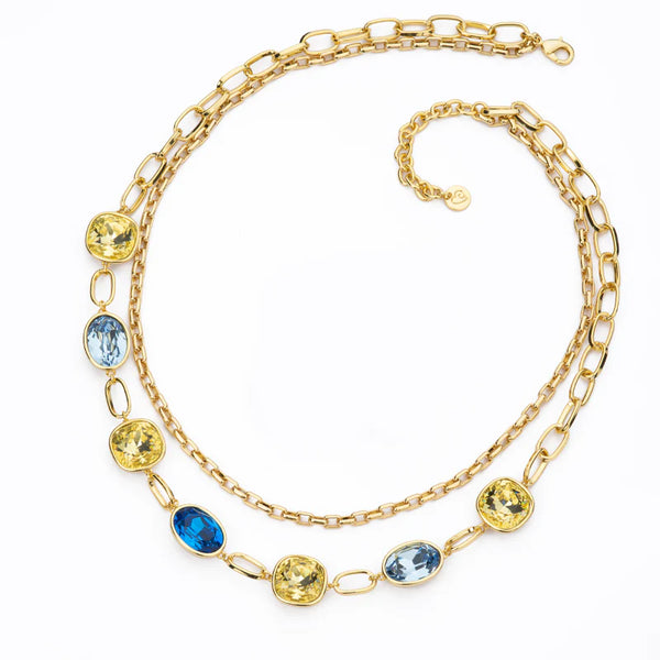 Collana cristalli taglio ovale