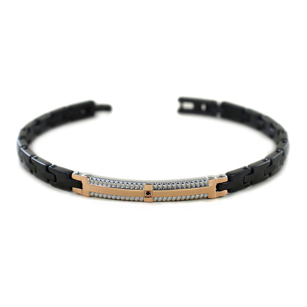 Bracciale Zancan in Acciaio Nero con Spinello Hiteck EHB207
