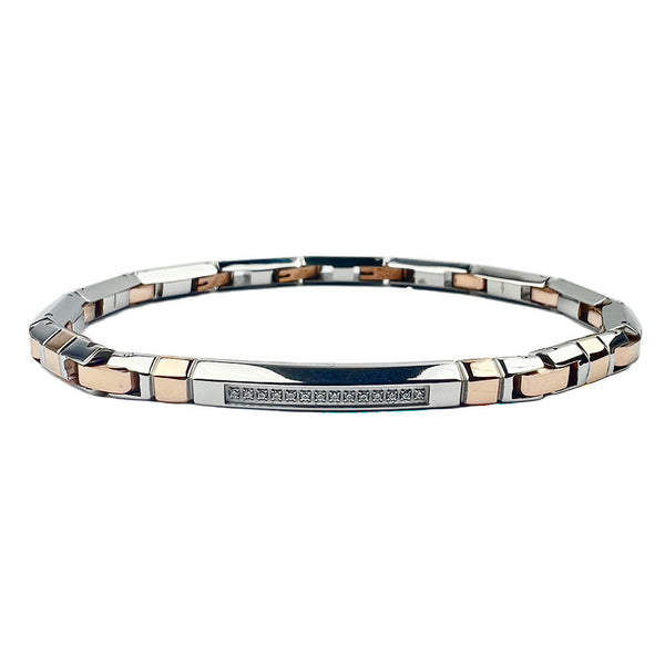 Bracciale da Uomo Zancan in Acciaio con Zirconi Hiteck EHB283