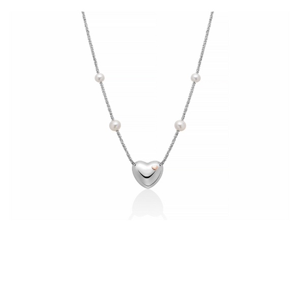 Collana in Argento e Perle con Cuore