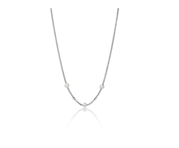 Collana maglia Coreana in Argento con Perle