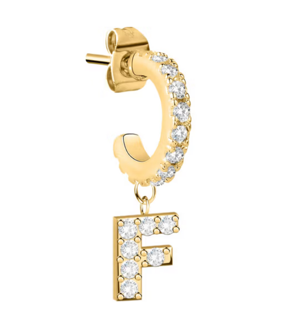 Monorecchino con Lettera F pendente zirconata