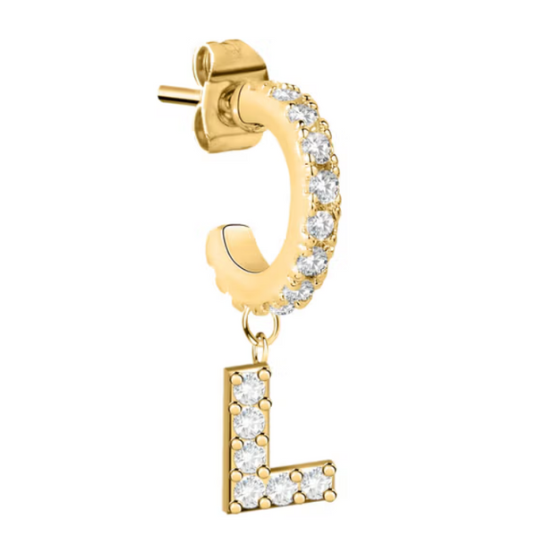 Monorecchino con Lettera L pendente zirconata