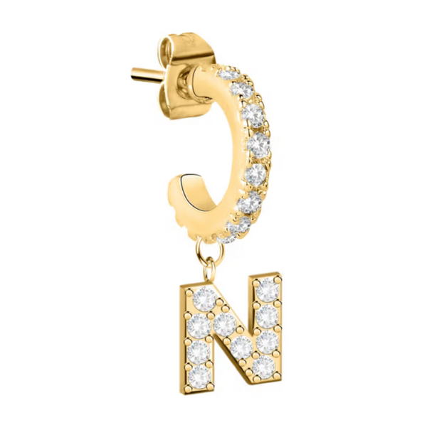 Monorecchino con Lettera N pendente zirconata