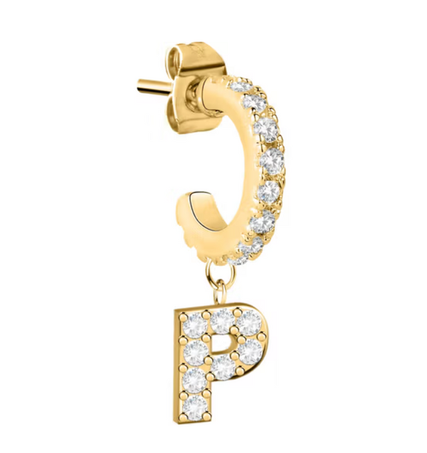 Monorecchino con Lettera P pendente zirconata