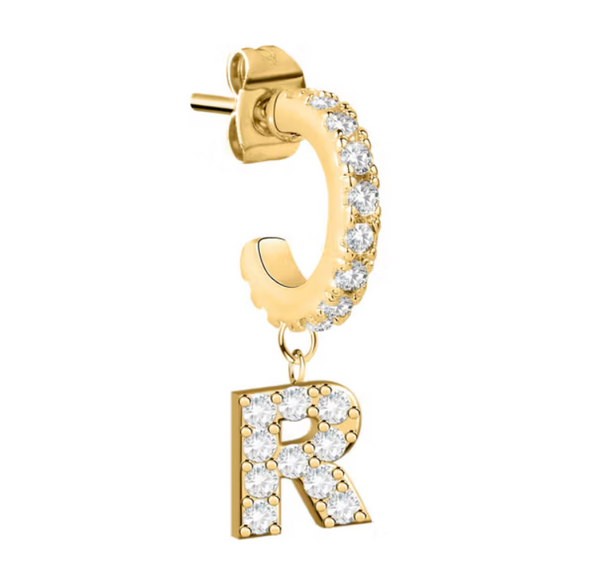 Monorecchini con Lettera R pendente zirconata