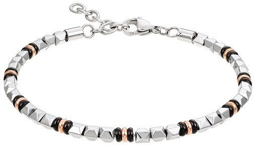 Bracciale da Uomo Zancan in Acciaio con Maglie Geometriche Hiteck UHB090
